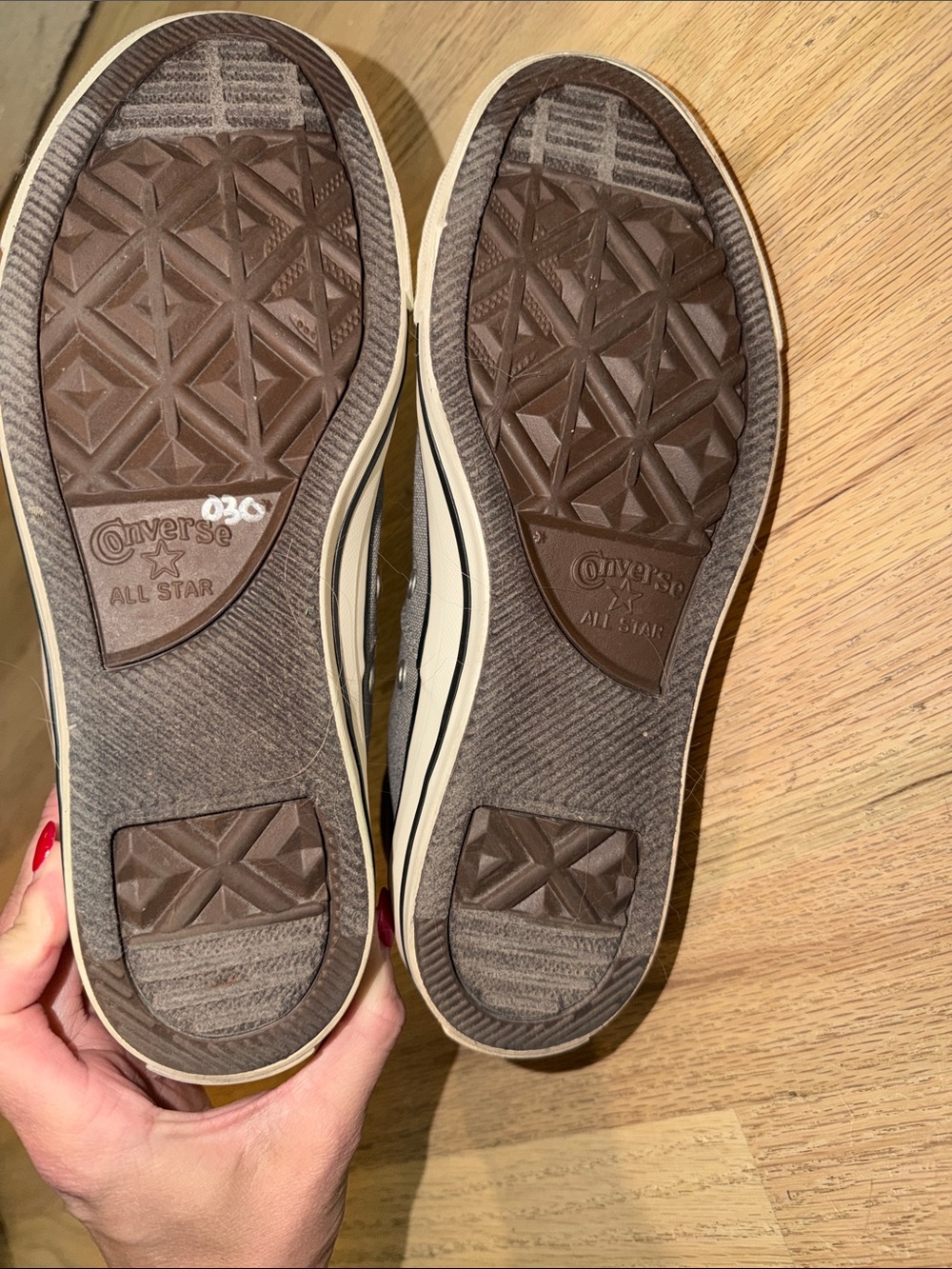 Converse Gray Low Top Sneakers with Teal Accents - Picture 6 of 7